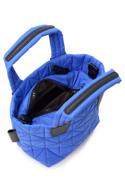 Veecollective Mini Vee Water Repellent Quilted Nylon Tote In Blue Bell