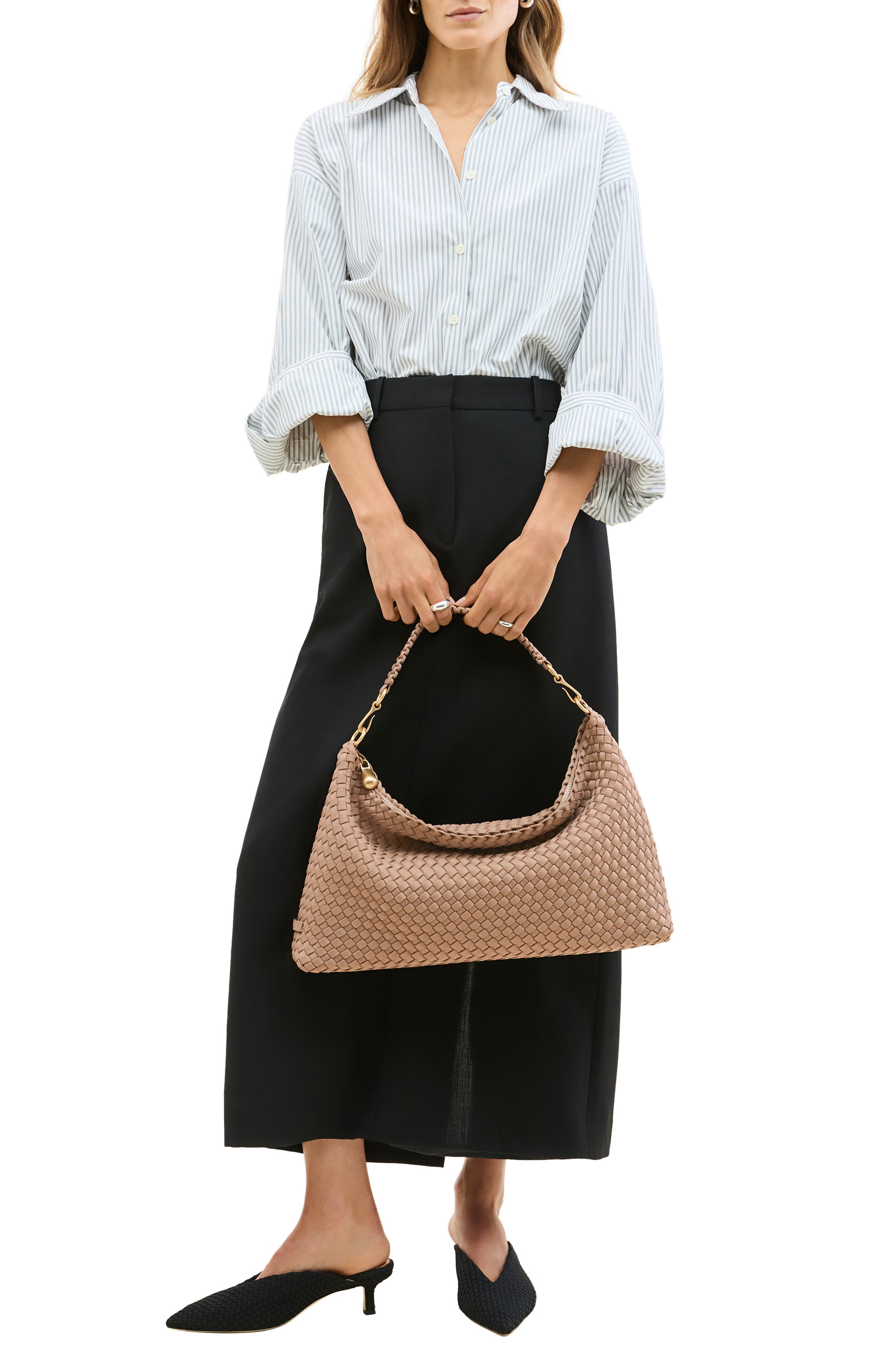 Medium Porto Half Moon Shoulder Bag, Alternate, color, SEYCHELLES
