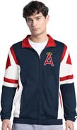 STARTER Men's Starter Navy/Red California Angels Contender Tricot Full-Zip Track Jacket