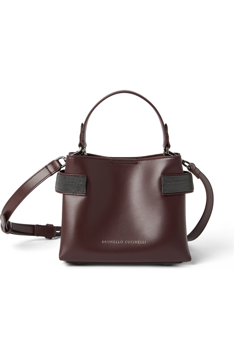 Brunello Cucinelli Small Top-Handle Essence bag, Main, color, Burgundy