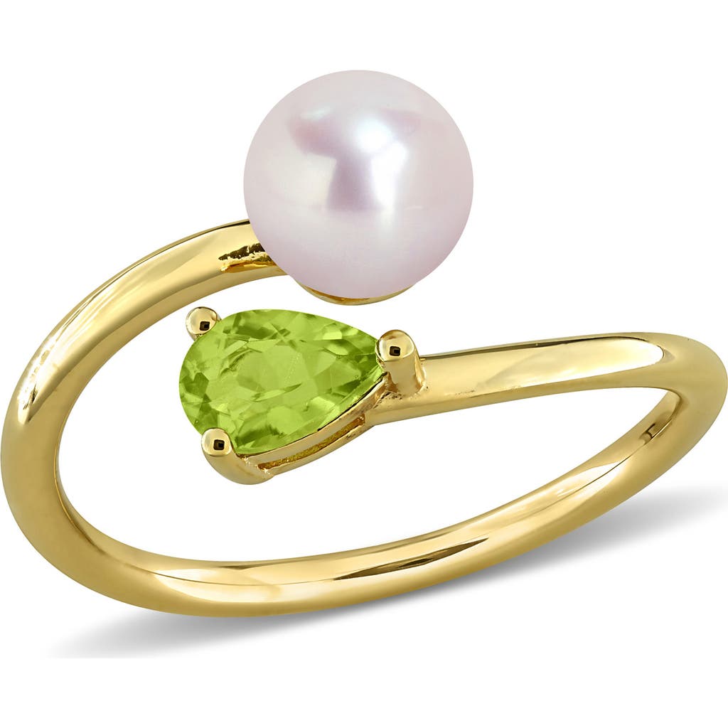 Delmar Cultured Pearl & Semiprecious Stone Crossover Ring In Gold