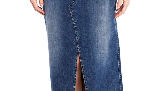 HINT OF BLU HINT OF BLU SPLIT HEM DENIM MIDI SKIRT 