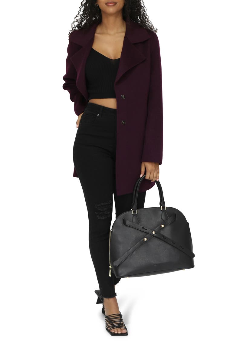 Oversize Wool Blend Coat, Alternate, color, DEEP PLUM