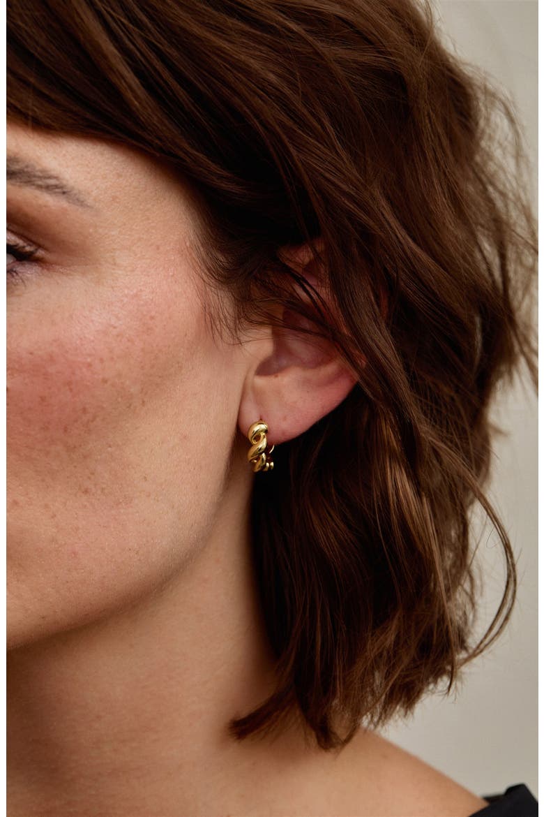 Tessa Twist Hoop Earrings, Alternate, color, GOLD