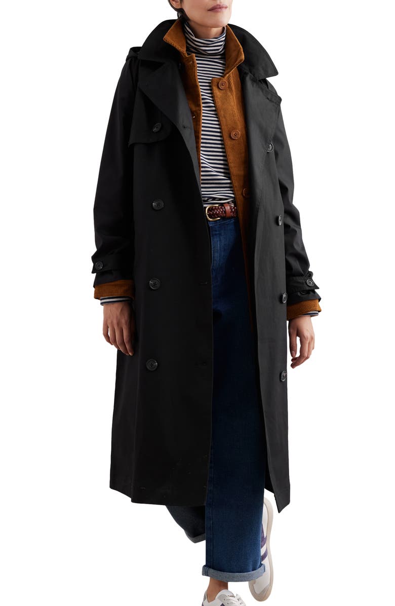 Seasalt Cornwall Penweathers Waterproof Trench Coat, Main, color, Black