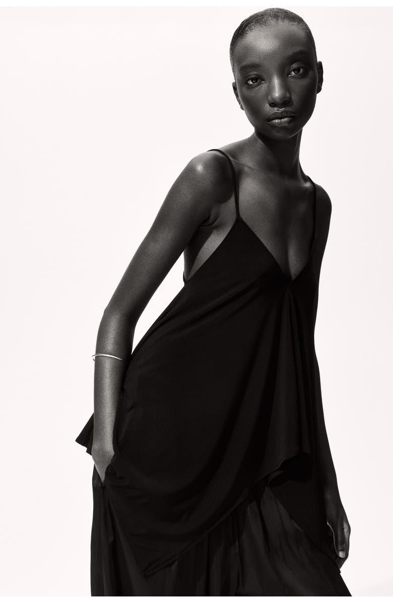 H&M Loose-fit Strappy Top, Alternate, color, Black