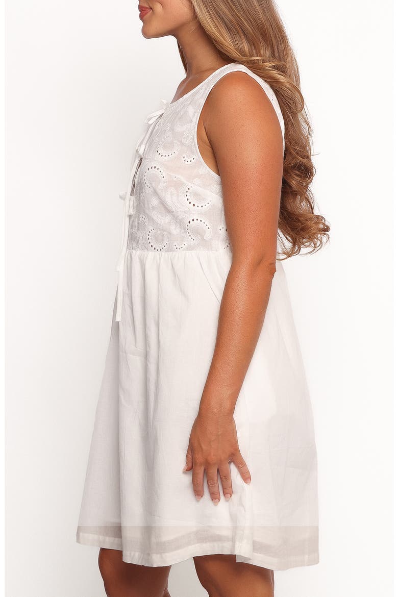 Nyssa Embroidered Sleeveless Cotton Sundress, Alternate, color, WHITE