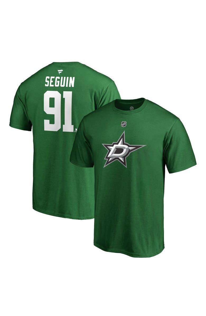 FANATICS Men's Fanatics Branded Tyler Seguin Kelly Green Dallas Stars Team Authentic Stack Name & Number T-Shirt, Main, color, Kelly Green