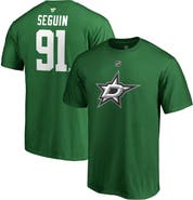 FANATICS Men's Fanatics Branded Tyler Seguin Kelly Green Dallas Stars Team Authentic Stack Name & Number T-Shirt