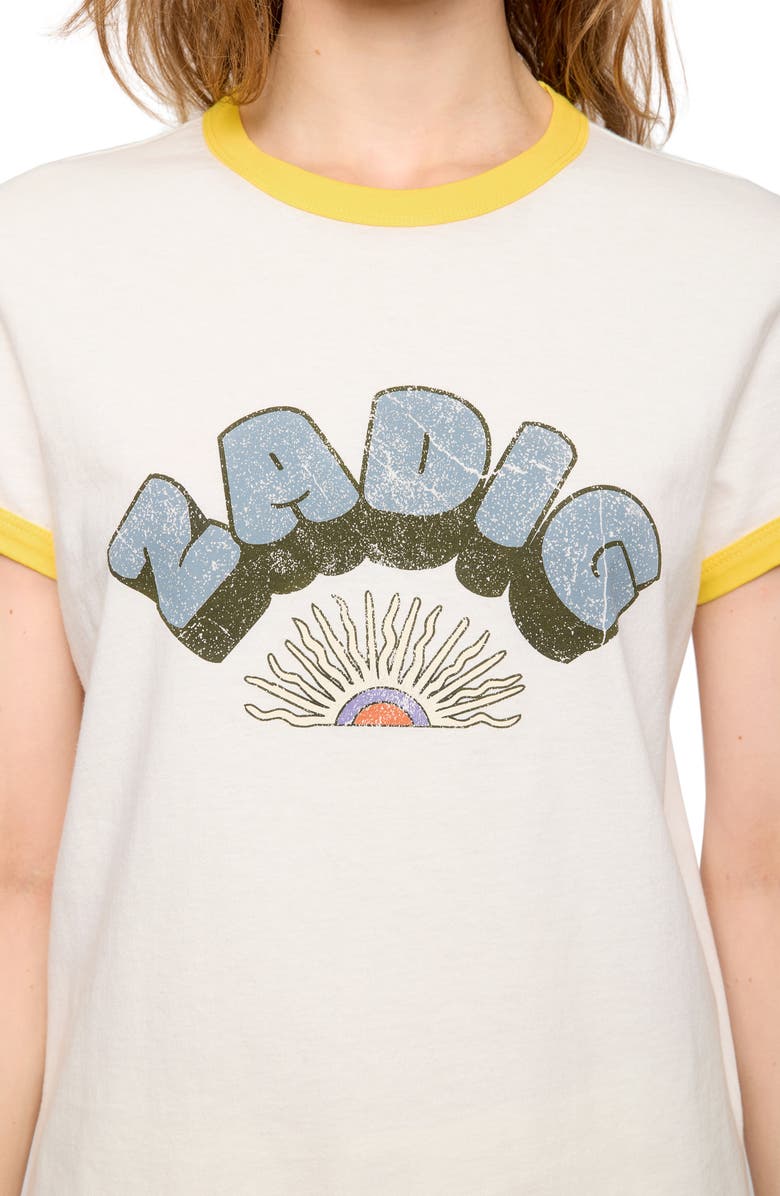 Zadig & Voltaire Logo Graphic Ringer Tee, Alternate, color, Judo