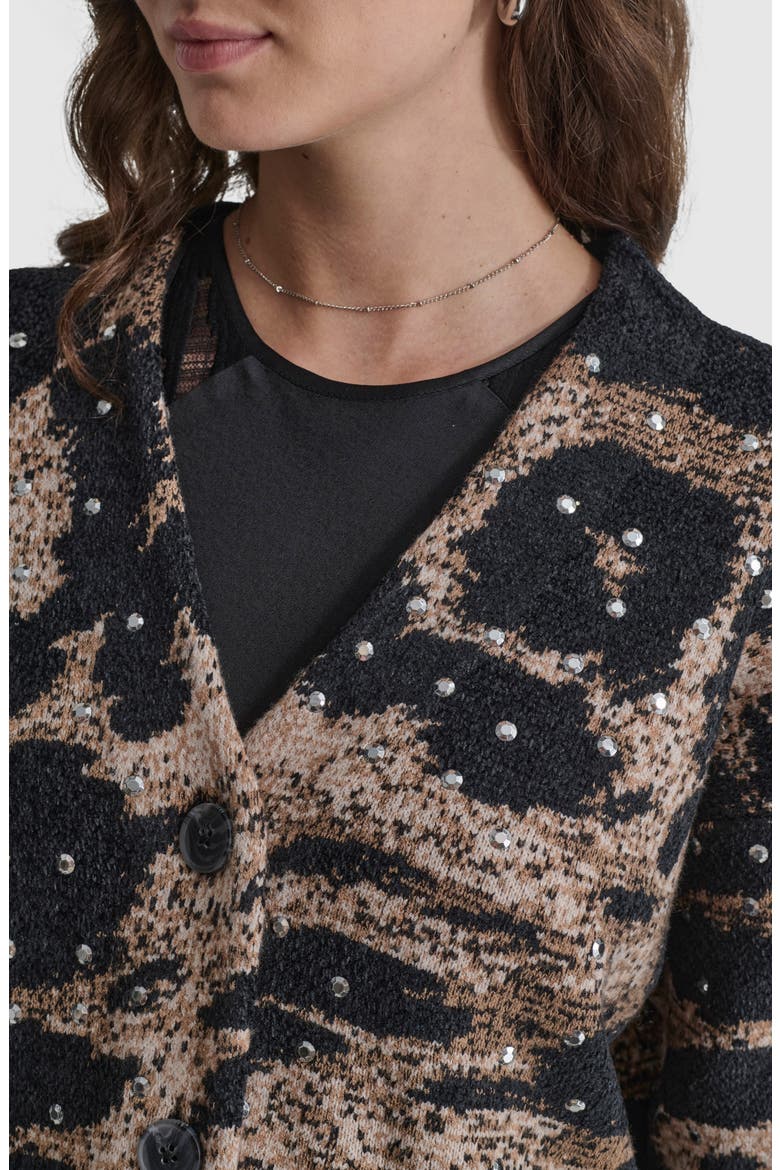 Oversize Studded Sweater, Alternate, color, BLACK/ TRUFFLE
