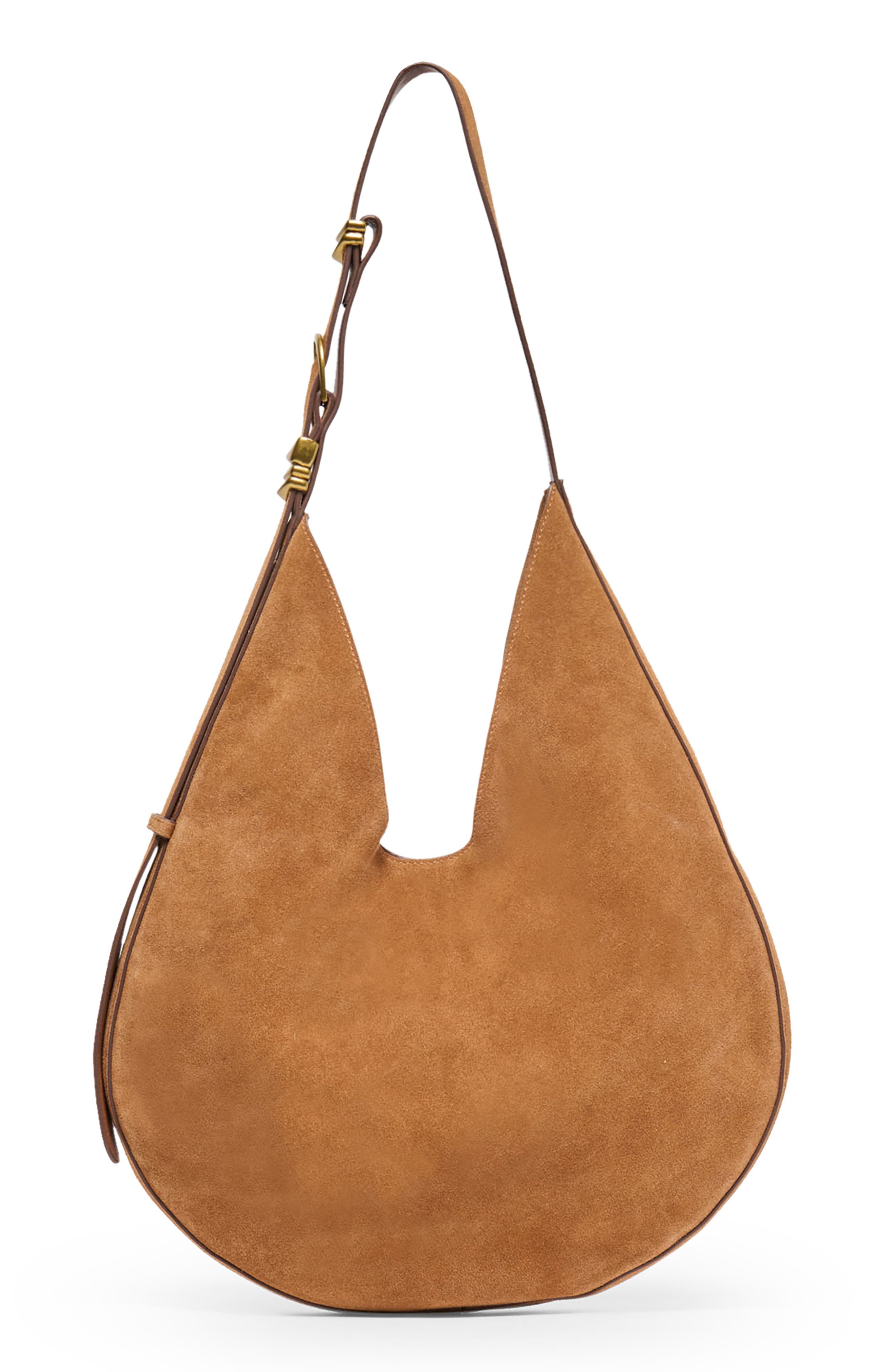 Esmira Nubuck Hobo Shoulder Bag, Alternate, color, SADDLE