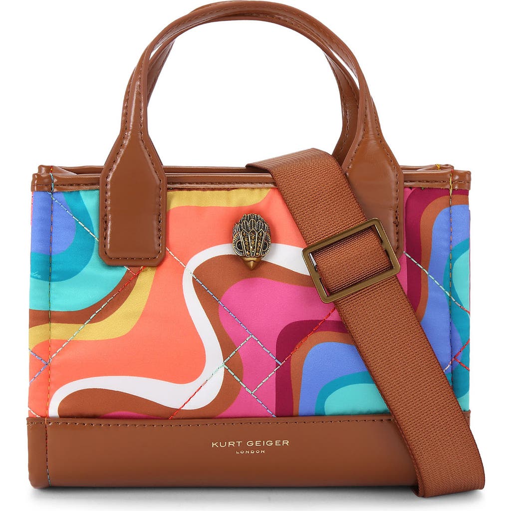 Kurt Geiger London Extra Small Quilted Shopper Bag In Brown Multi