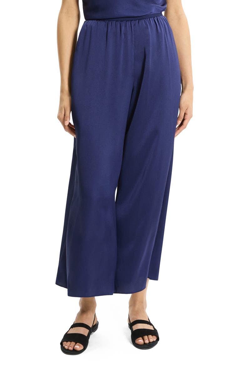 Fluid Satin Crop Pants, Main, color, SAPPHIRE NAVY