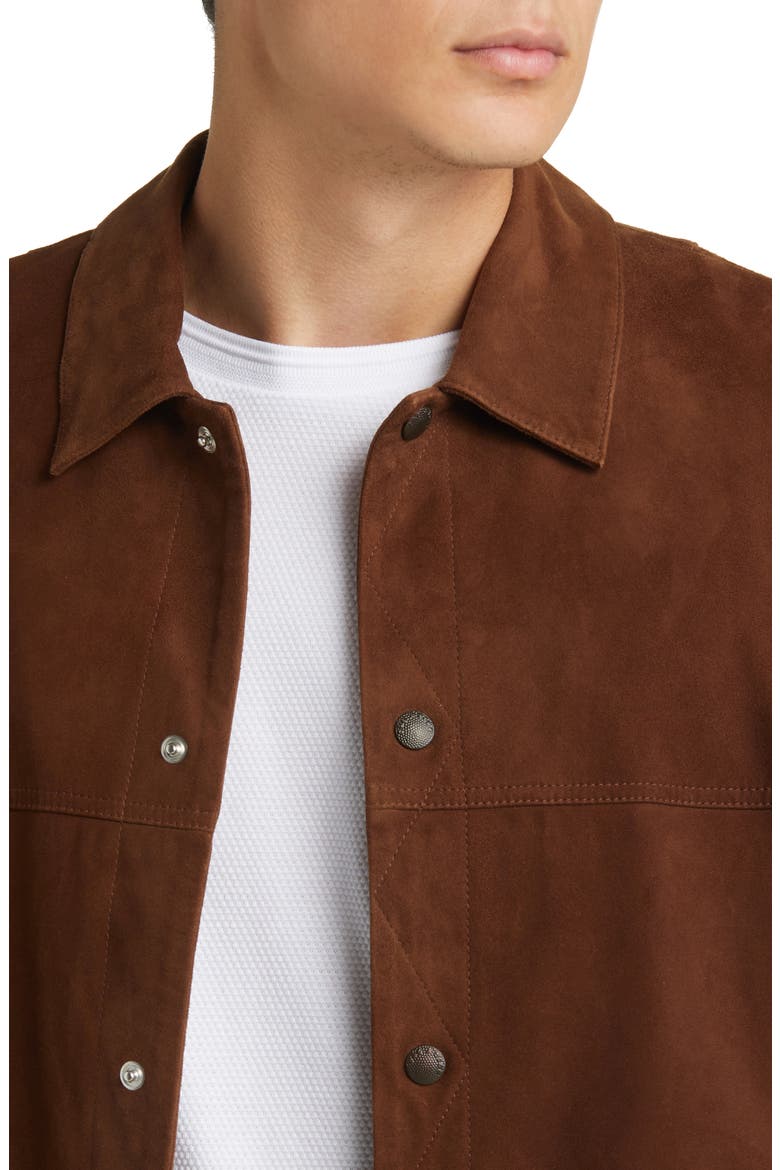 Owen Suede Trucker Jacket, Alternate, color, DKBRW