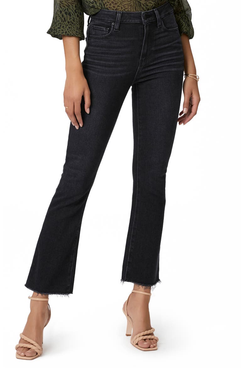 Claudine Raw Hem Flare Ankle Jeans, Main, color, BLACKLOTUS