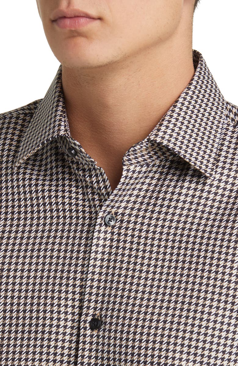 BOSS Hank Slim Fit Houndstooth Dress Shirt, Alternate, color, 