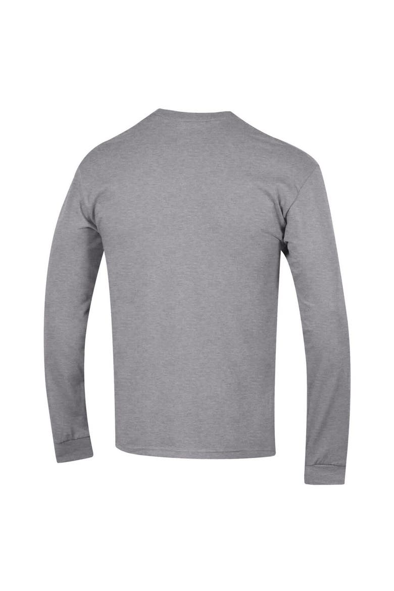 Men's Champion  Heather Gray Brown Bears Basic Arch Long Sleeve T-Shirt, Alternate, color, Heather Gray