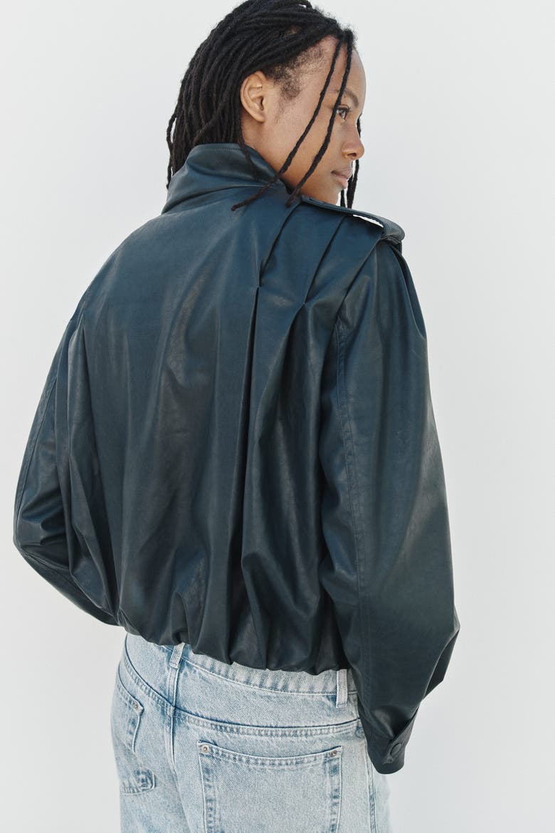 Oversized Funnel-collar Jacket, Alternate, color, Dark turquoise