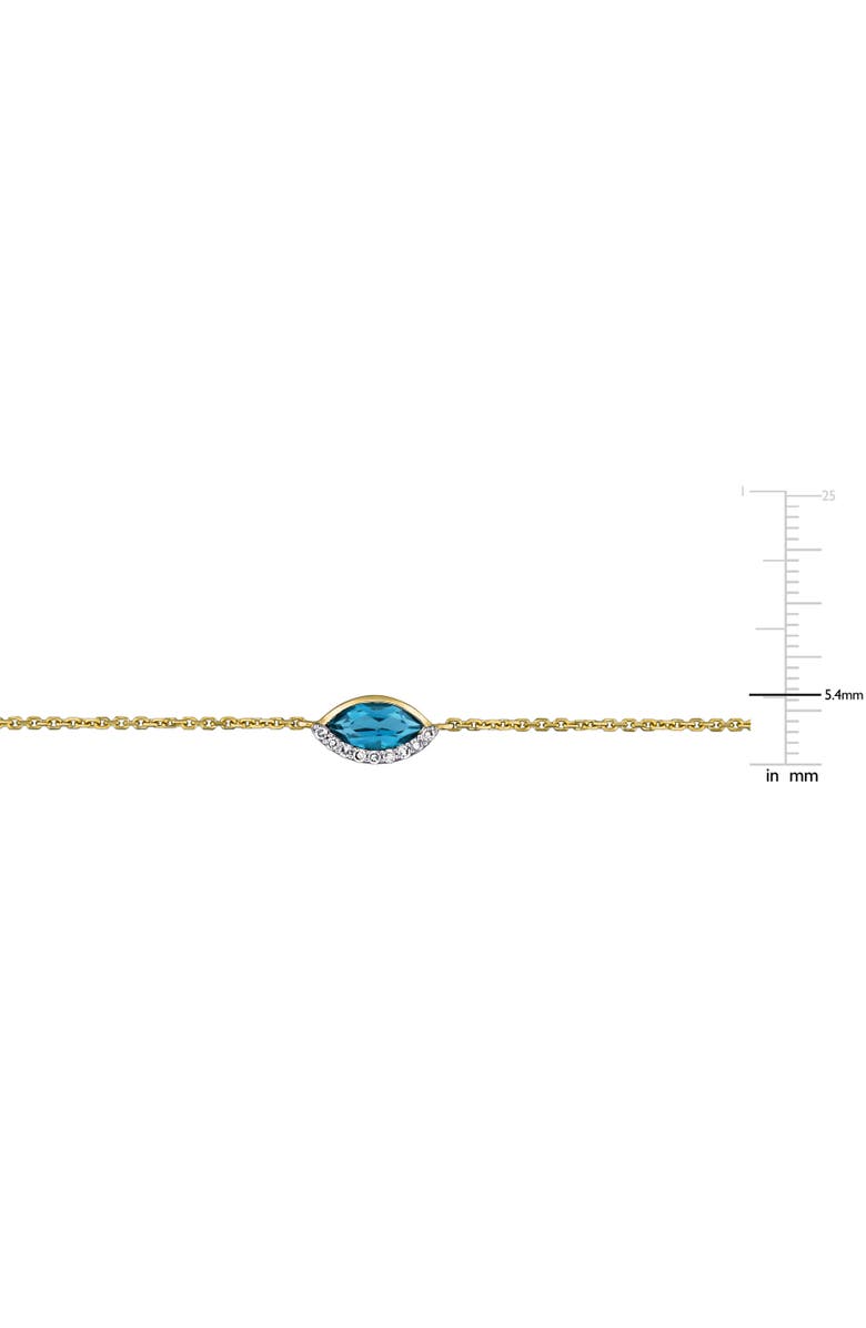 Julianna B. Birthstone & Diamond Station Necklace 14k Gold, Alternate, color, Blue Topaz
