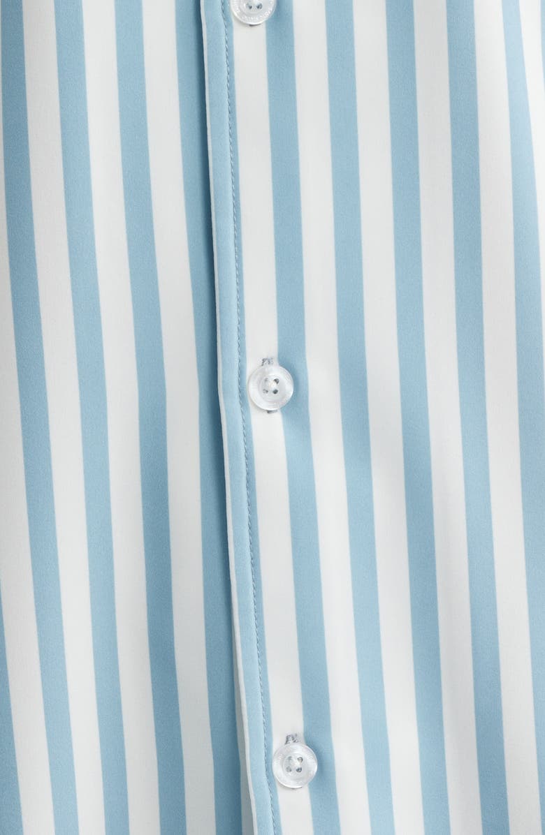 SANTO STUDIO Que Sera Sera Stripe Short Sleeve Cotton Button-Up Shirt - Ryan Sheckler Edition, Alternate, color, Blue