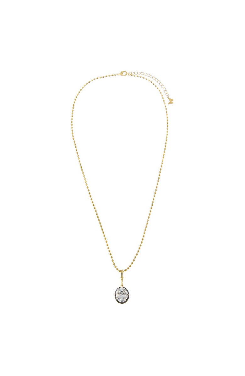 BY ADINA EDEN CZ Oval Encased Statement Necklace Charm, Alternate, color, Gold