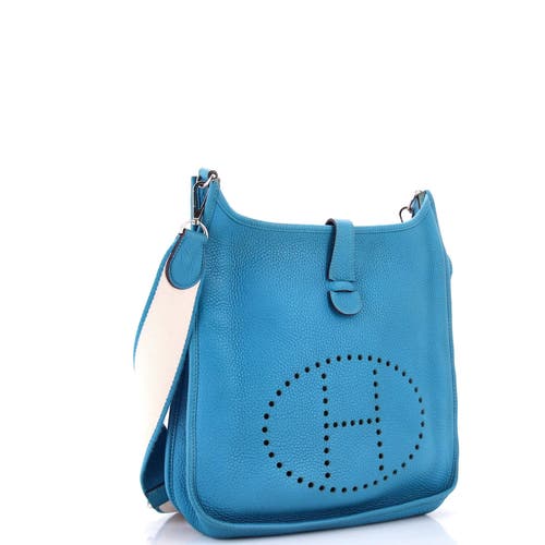 Pre-owned Hermes Hermes Evelyne Bag Gen Iii Clemence Gm In Blue