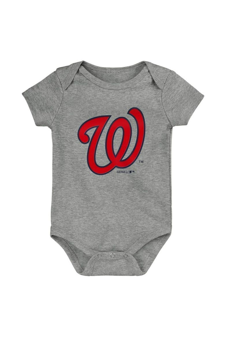 Infant Red/Navy/Gray Washington Nationals Born To Win 3-Pack Bodysuit Set, Alternate, color, RED