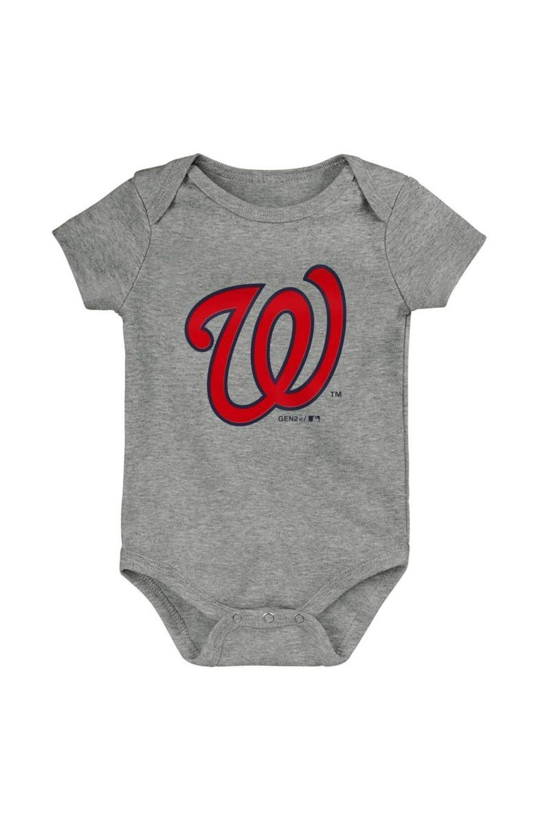 Outerstuff Infant Red/Navy/Gray Washington Nationals Born To Win 3-Pack Bodysuit Set, Alternate, color, Red