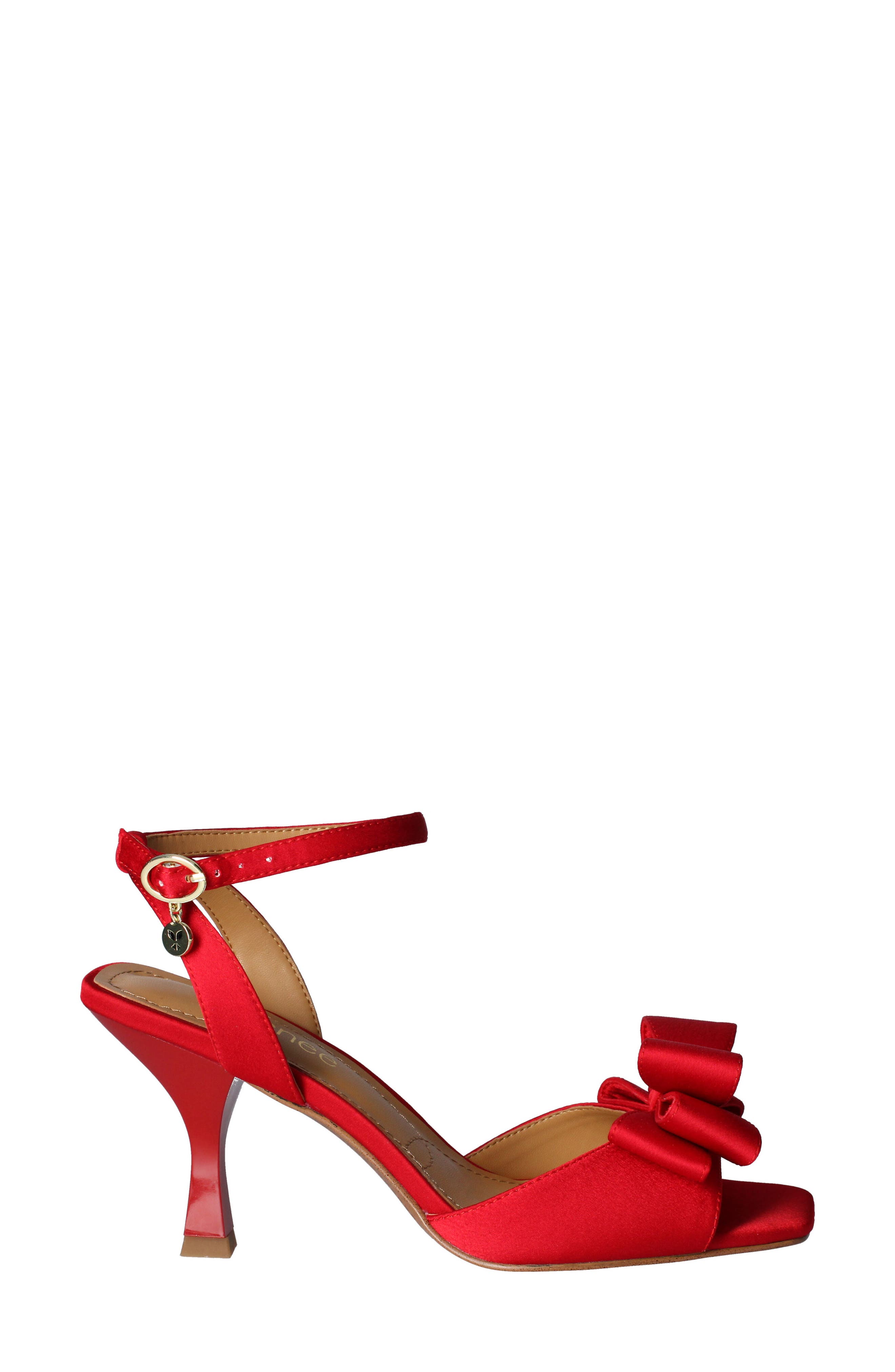 Nishia Ankle Strap Sandal, Alternate, color, RED