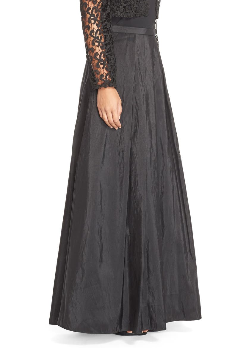 Taffeta Ball Skirt, Alternate, color, BLACK