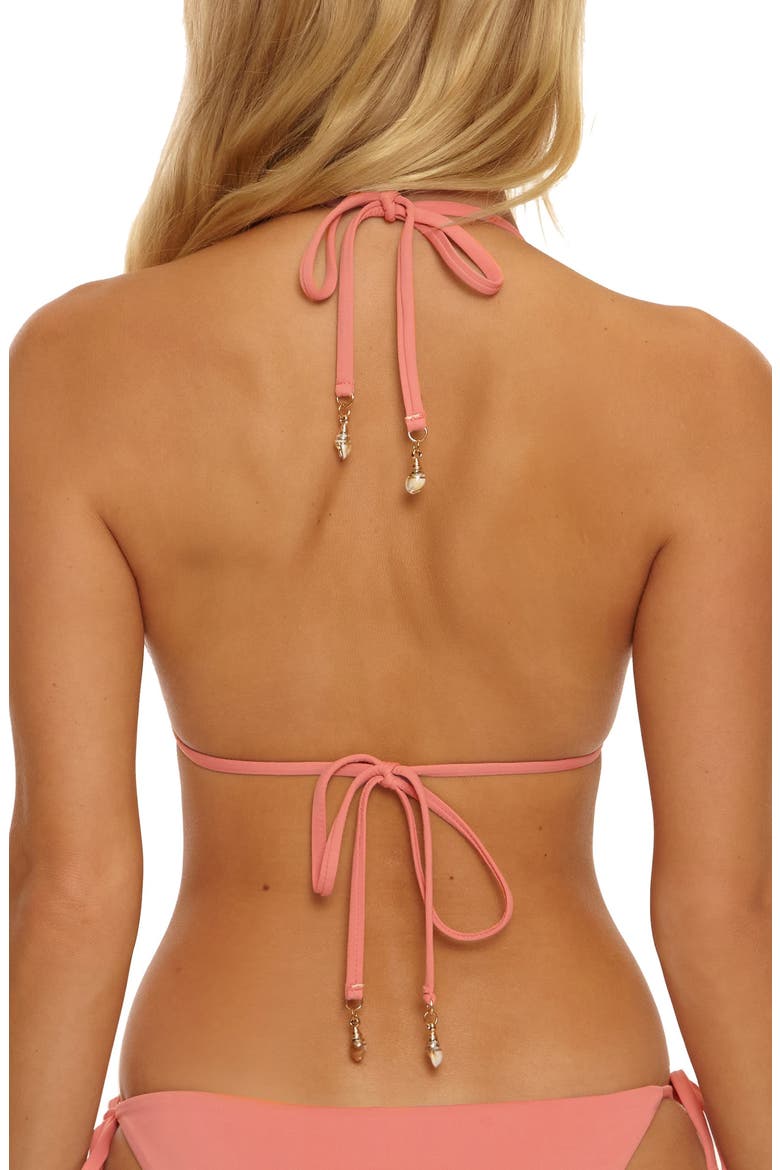 Gold Coast Triangle Bikini Top, Alternate, color, BLUSH