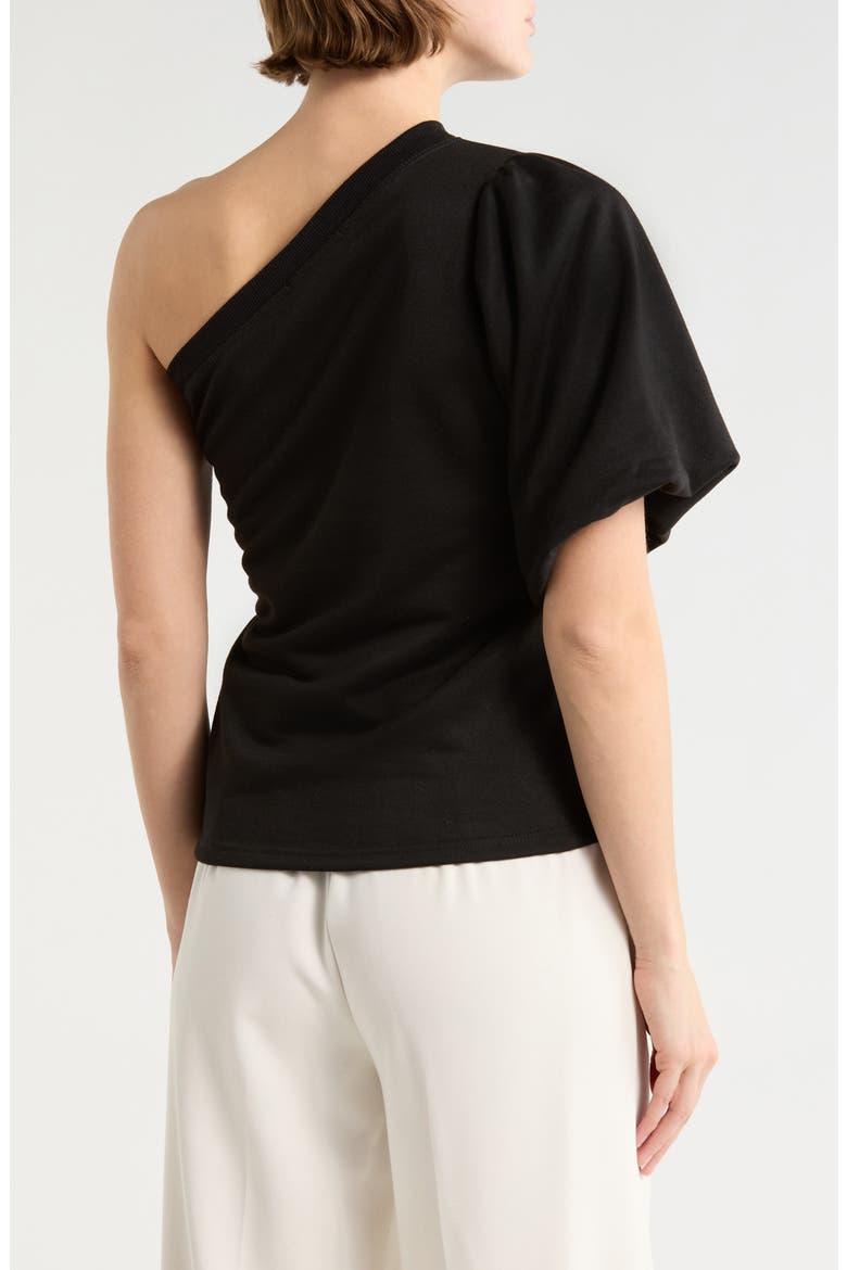Joylyn One Shoulder Flutter Sleeve Top, Alternate, color, BLACK