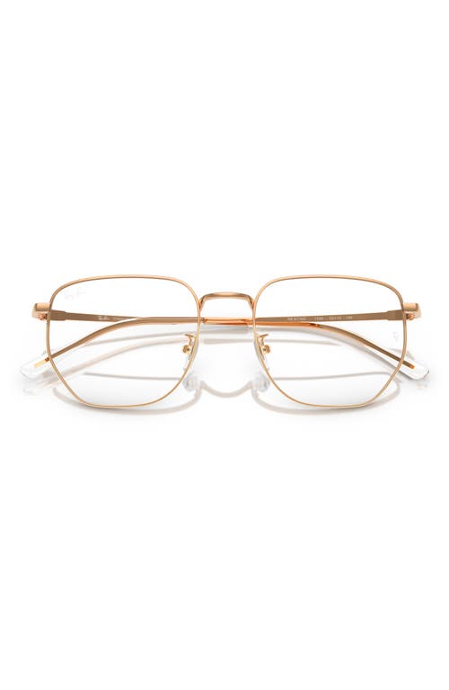 Ray Ban Ray-ban 53mm Square Optical Glasses In Rose Gold