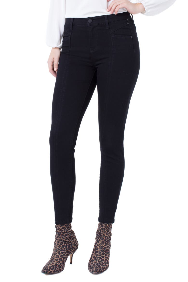 Abby Seamed Ankle Skinny Jeans, Main, color, BLACK RINSE