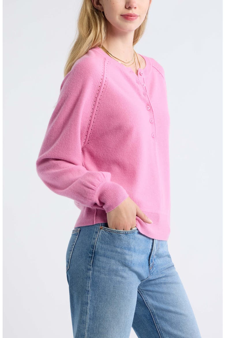 Wool & Cashmere Blend Henley Sweater, Alternate, color, PINK PRINCE