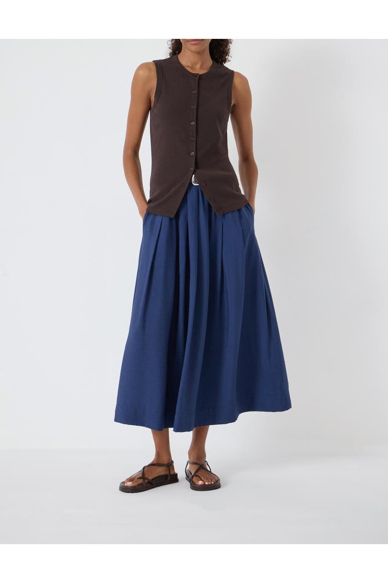 Ivy Pleated Air Flow Midi Skirt, Alternate, color, Navy Blue