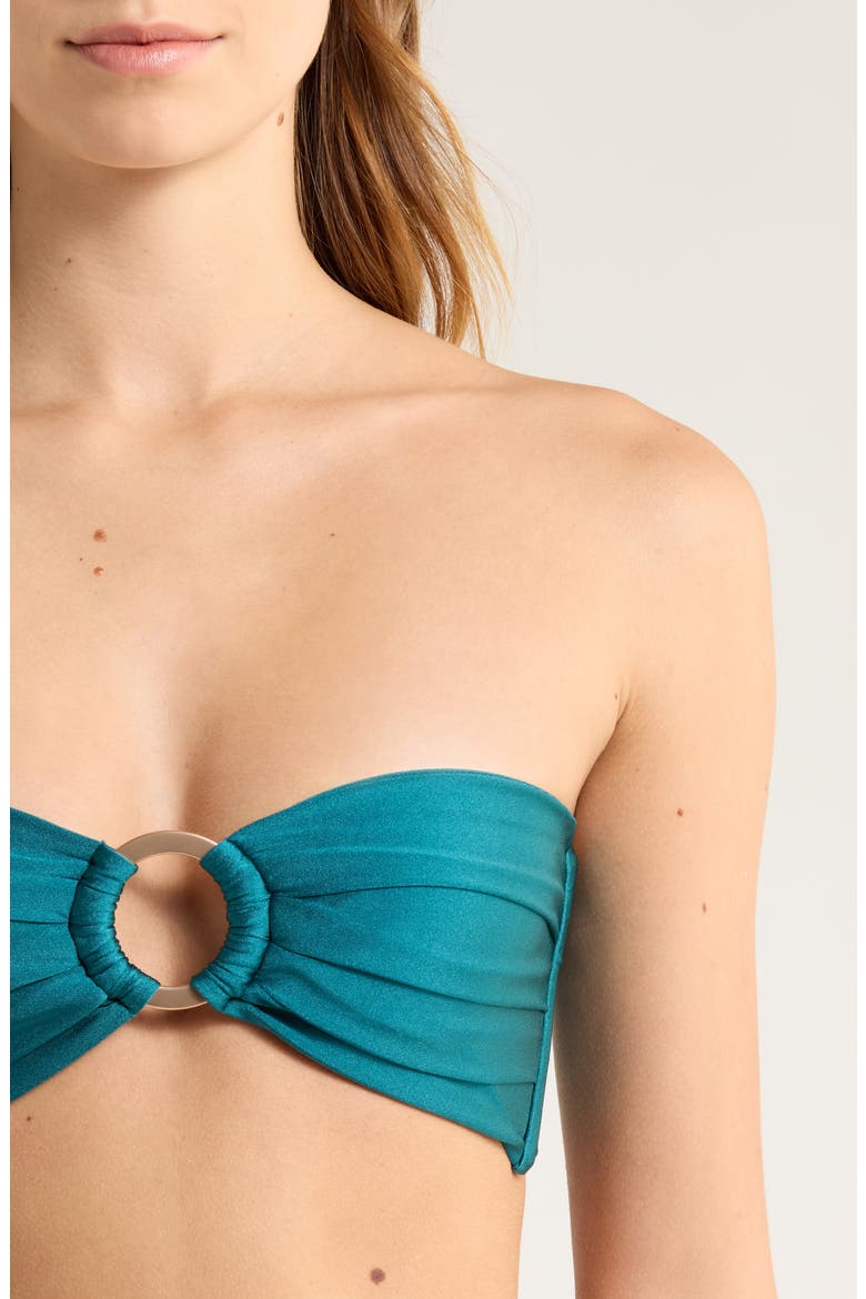 Strapless Bandeau Bikini Top, Alternate, color, LAGUNA HAZE