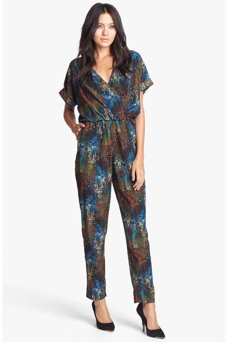 Print Surplice Jumpsuit, Main, color, MULTI