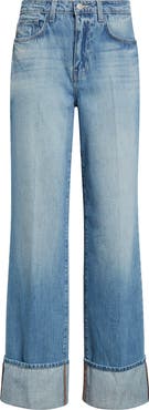 L'AGENCE Miley High Waist Cuff Wide Leg Jeans