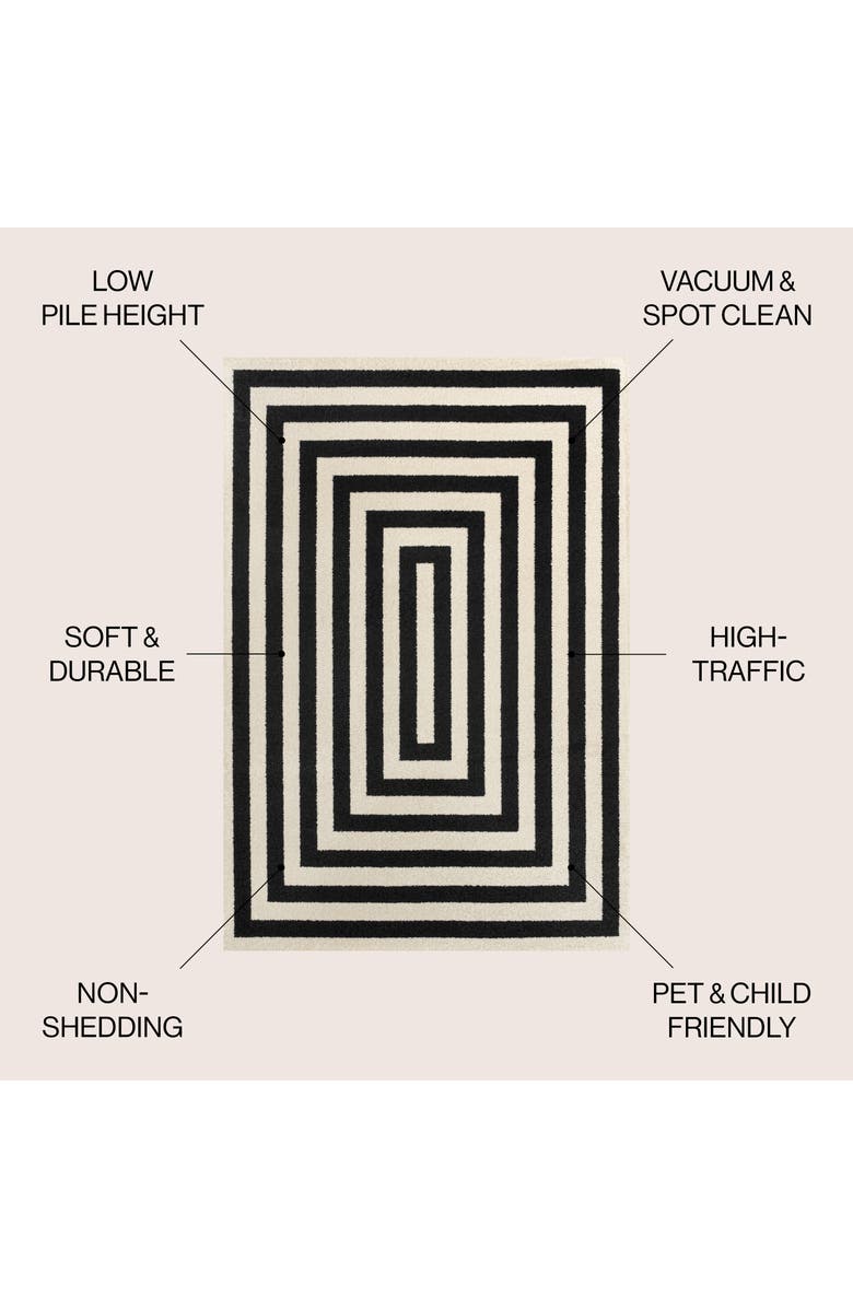 JONATHAN Y Bandol Modern Classic Mitre Stripe Area Rug, Alternate, color, Black/Ivory