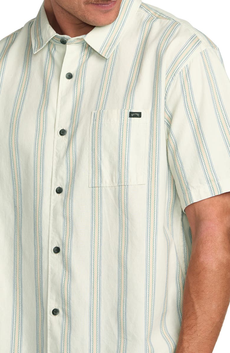 Billabong Sundays Jacquard Short Sleeve Button-Up Shirt, Alternate, color, Silver