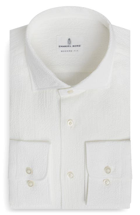 Modern Fit Seersucker Dress Shirt