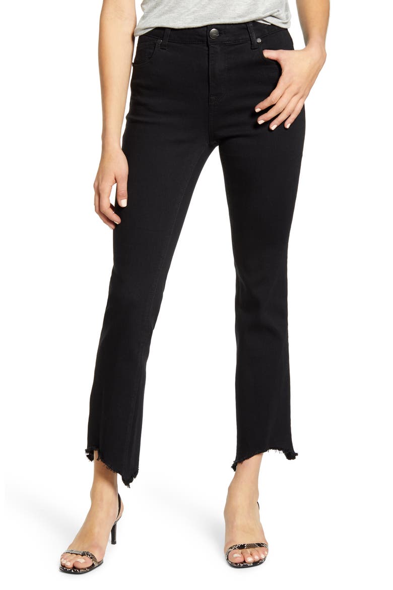 Sharkbite Hem Crop Jeans, Main, color, BLACK