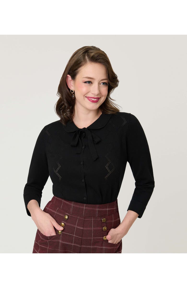 Unique Vintage Embroidered Cardigan, Alternate, color, Black Diamond Accent