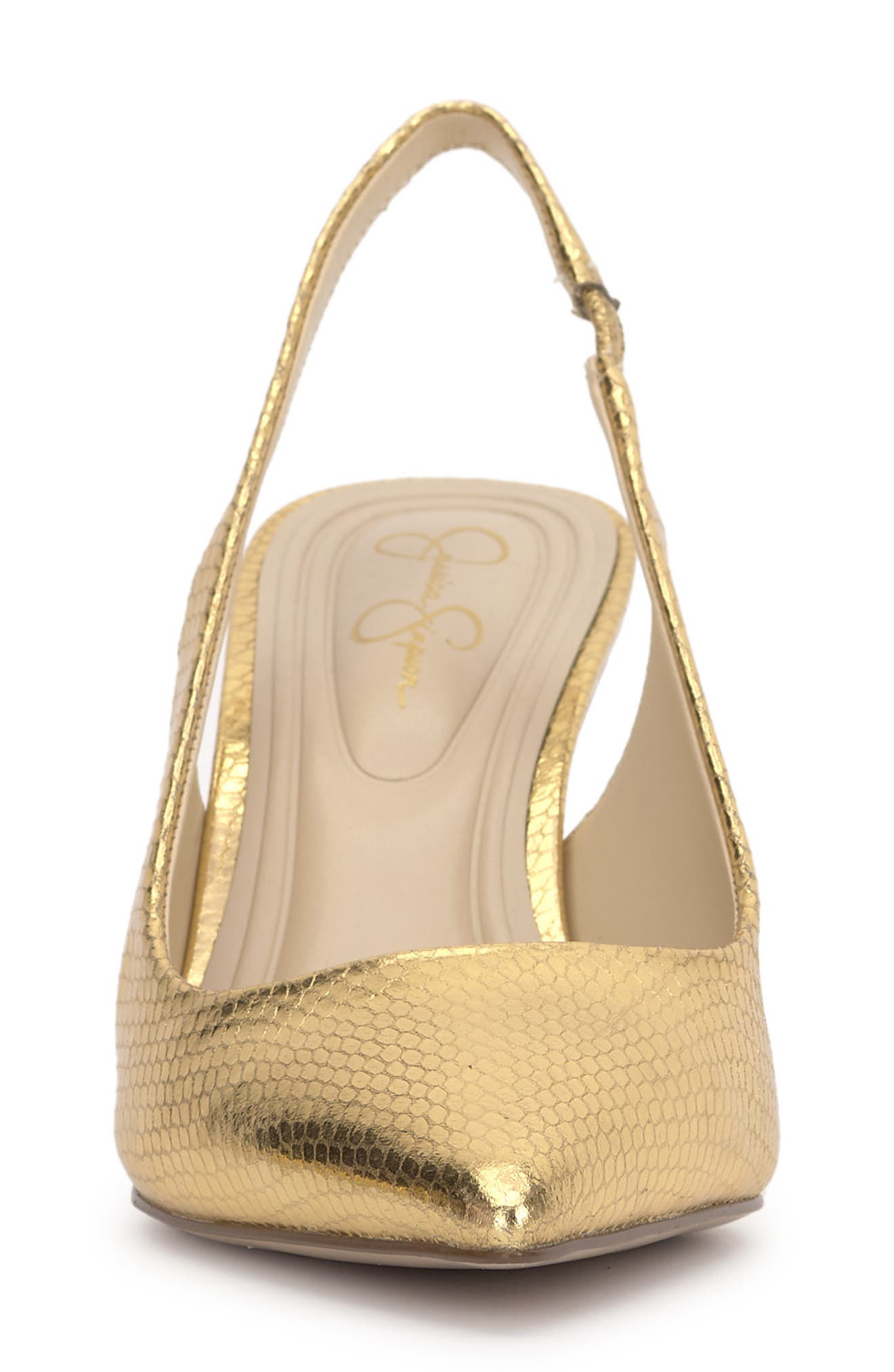 Jessica Simpson Souli Slingback Pointed Toe Pump, Alternate, color, Gold