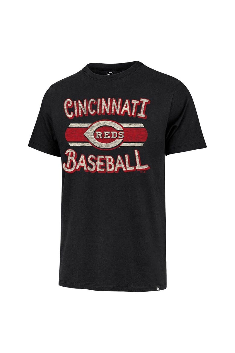 Men's '47 Black Cincinnati Reds Renew Franklin T-Shirt, Alternate, color, Black