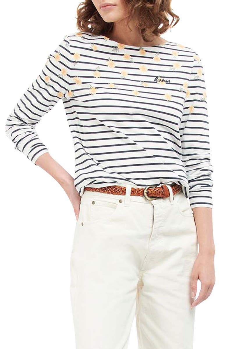 Barbour Bradley Floral Stripe Long Sleeve T-Shirt, Main, color,