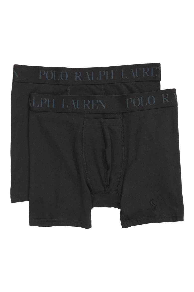2-Pack Cotton & Modal Boxer Briefs, Main, color, POLO BLACK
