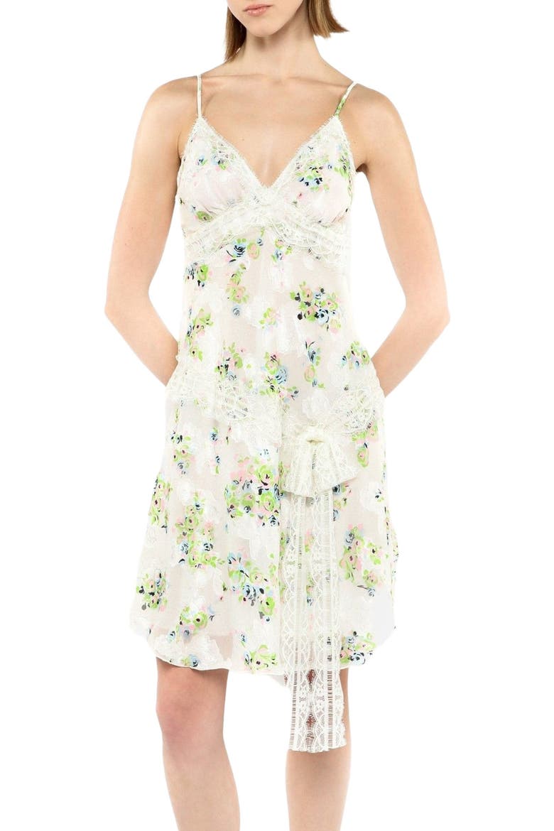 Rosies Posies Chiffon Slip Dress, Alternate, color, Baby Blue Multi